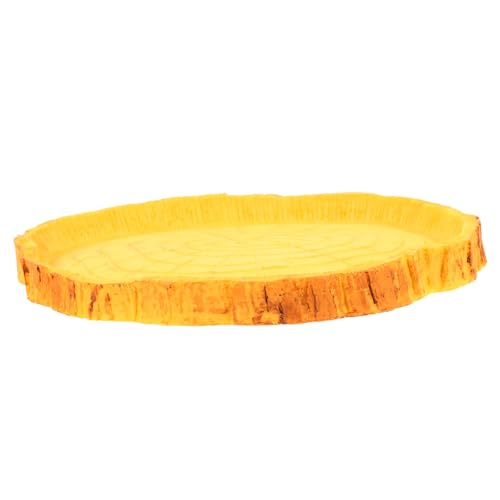 YARNOW Reptilien Futternapf Resin Mit Holzmaserung Wasserschale Für Terrarium Multifunktionale Futter Und Trinkschale Für Schildkröten Geckos Schlangen Und von YARNOW