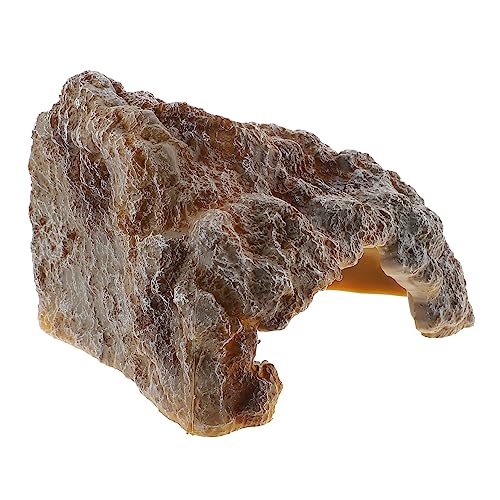 YARNOW Reptilienversteckhaus Terrariumreptil Schildkröte Höhle Für Reptilien Ruheplattform Kletterplattform Backenplattform Reptilien Terrasse Brown Harz von YARNOW