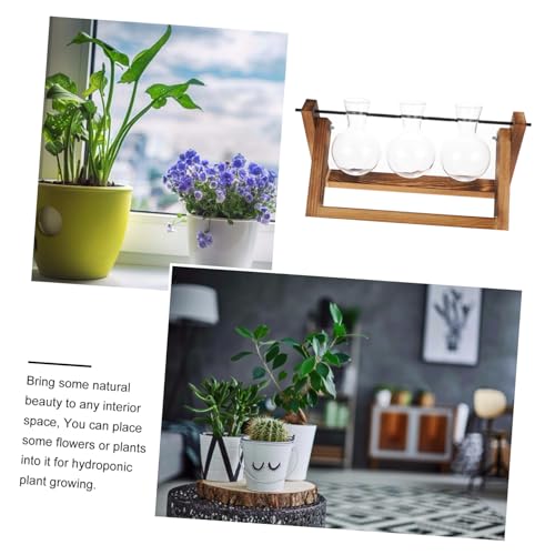 YARNOW Retro Glas Pflanzen propagationsterrarium mit Holzständer Transparentes Desktop wassergefäß für Hydrokultur und Zimmerbegrünung Langlebig und Vielseitig für Wohn Bürodekoration YARNOW Retro Glas Pflanzen propagationsterrarium mit Holzständer Transparentes Desktop wassergefäß für Hydrokultur und Zimmerbegrünung Langlebig und Vielseitig für Wohn Bürodekoration von YARNOW