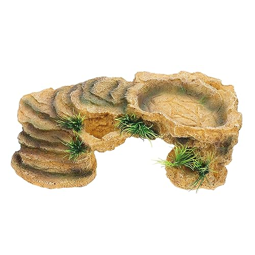 YARNOW Schildkröten-terrasse Sonnenplattform Für Schildkröte Für Schildkrötenbecken Höhle Plattform Zum Für Wasserschildkröten Schildkrötenplattform Ornament Khaki Harz von YARNOW