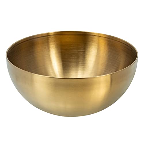 YARNOW Stainless Steel Mixing Bowl Metal Salad Serving Bowl Unbreakable Bowl for Cereal Rice Soup Noodles Multipurpose Kitchen 20Cm Golden von YARNOW