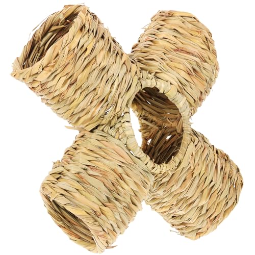 YARNOW Hamster Verstecken Rohre Woven Stroh Tunnel Für Haustiere Komfortable Schlaf Tunnel Für von YARNOW