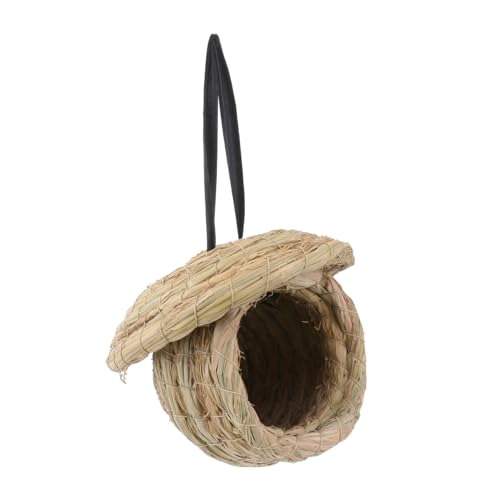 YARNOW Strohnest für kleine Haustiere bequemer Hamster nistkasten für wachteln Vögel Vogel nisten handgewebtes Vogelnest Vogelhaus ländlich Kleiner Papagei Hibiskus Vogel Zubehör Grasnest von YARNOW