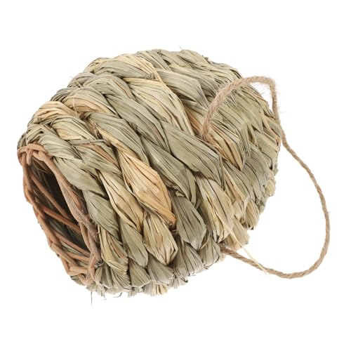 YARNOW Eichhörnchenkäfig-zubehör Hamsterversteck Für Kleintiere Naturrasen Gewebtes Nest Eichhörnchenhaus Spielhaus Für Kleintiere Igelgrashaus Nagetierkäfig Zwerghamsterhütte von YARNOW