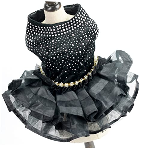 YARNOW Stylische Hundekleidung aus Spitze Bequemes Tutu Kleid für Hunde Sommeroutfit für Partys und Besondere Anlässe Schwarz von YARNOW