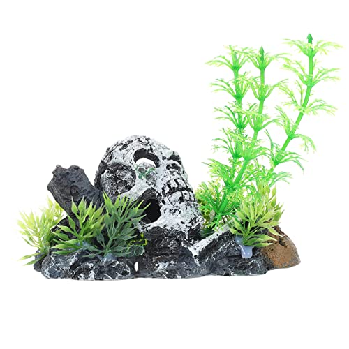 YARNOW Terrarium Schädel Figur Dekoratives Reptilien Versteck Für Terrarien Und Aquarien Für Geckos Eidechsen Und Schlangen Hochwertige Für Natürliche Umgebung von YARNOW