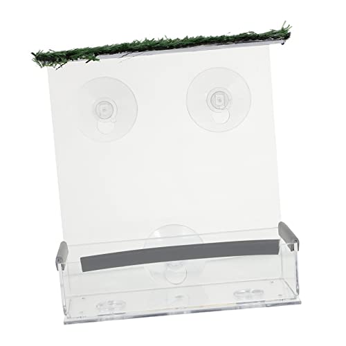 YARNOW Vogelfütterer Fütterung Futterspender transparenter Vogelhäuschen vogelkäfig Halter für Vogelhäuschen Outdoor -Vogelhäuschen Vogelversorgung Vogel -Foodfall Acryl von YARNOW