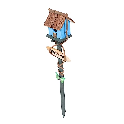YARNOW Vogelhauspfahl Nest Outdoor- Vogelhaus mit Stange Stand Gartendekoration im Freien Vogelhausstange für Garten Vogelhaus für draußen Gartenpfahl Vogeldekorationen Rattan Blau YARNOW Vogelhauspfahl Nest Outdoor- Vogelhaus mit Stange Stand Gartendekoration im Freien Vogelhausstange für Garten Vogelhaus für draußen Gartenpfahl Vogeldekorationen Rattan Blau von YARNOW