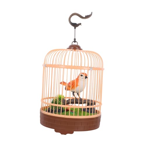 YARNOW Vogelkäfig- mit Sprachsteuerung Sprechendes Papageienspielzeug Vogel in einem Käfigspielzeug Plastik YARNOW Vogelkäfig- mit Sprachsteuerung Sprechendes Papageienspielzeug Vogel in einem Käfigspielzeug Plastik von YARNOW
