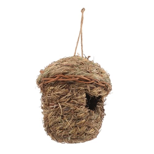 YARNOW Hängendes Vogelnisthaus Aus Strohgeflecht Für Garten Als Spielplatz Und Schlafplatz Für Kleine Vögel Bietet Schutz Vor Kaltem Wind Regen Oder Schnee von YARNOW