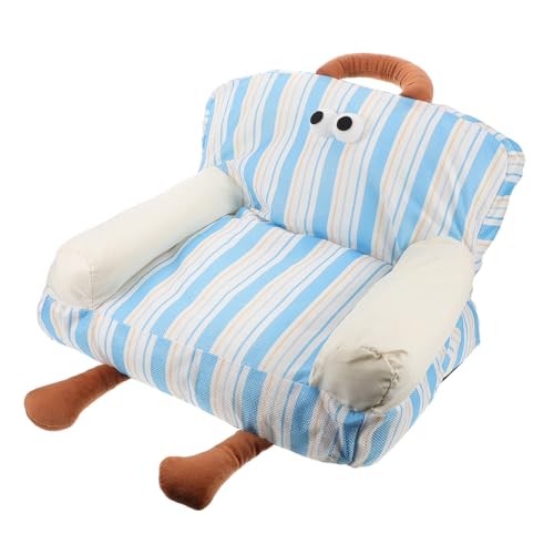 YARNOW Waschbares Haustier Sofa für Kleine und Mittelgroße Hunde und Katzen Langlebiges Reißfestes Katzenbett mit Armlehne Ganzjährig Komfortables Hundebett Blaues Muster YARNOW Waschbares Haustier Sofa für Kleine und Mittelgroße Hunde und Katzen Langlebiges Reißfestes Katzenbett mit Armlehne Ganzjährig Komfortables Hundebett Blaues Muster von YARNOW