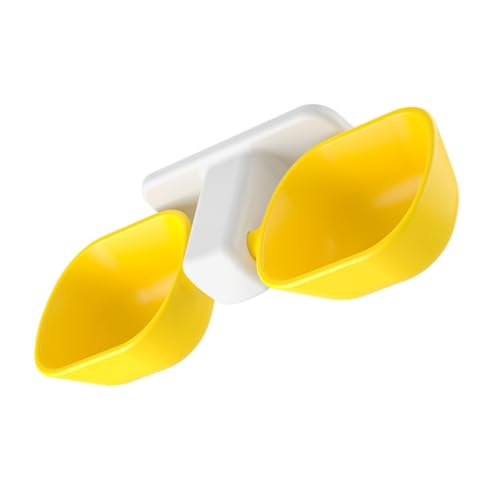 YARNOW Wasserspender Für Haustiere Fütterung Schüsseln Wasserdicht Trinker Sicher Futterspender Rostfrei Erhöhte Katzenfutterschale Doppelfutterautomat Für Haustiere Yellow Plastik von YARNOW
