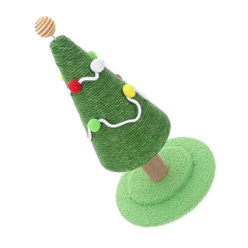 YARNOW Weihnachtlicher Sisal Kratzbaum Hoch Katzenkratzsäule mit Natürlichem Sisal Weihnachtsbaum Design Katzenspielzeug zur Möbelpflege und Aktivitätsförderung von YARNOW