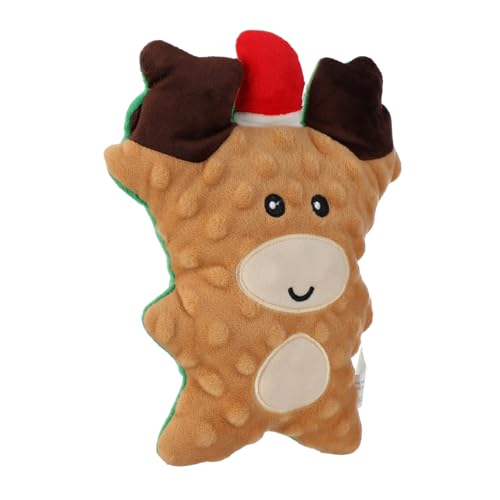 YARNOW Weihnachtliches Plüsch-hundespielzeug Rentier und Lebkuchenmann Interaktives Quietschspielzeug Robust und Langlebig für Welpen zum Beißen Festliches Kauspielzeug für Kleine und von YARNOW