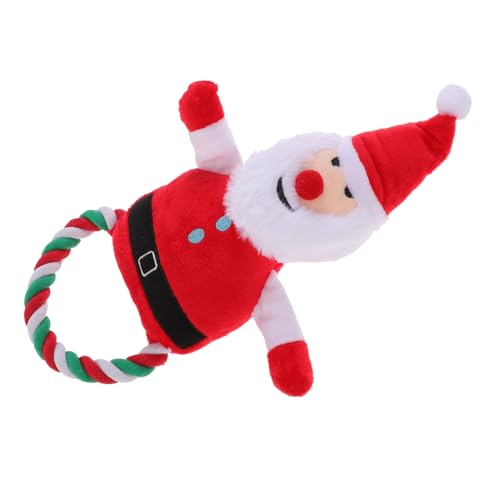 YARNOW Weihnachtliches Welpen Kauspielzeug Santa Claus Form Langlebig Quietschend Interaktiv für Kleine und Mittlere Hunde zur Beschäftigung und Zahnpflege von YARNOW
