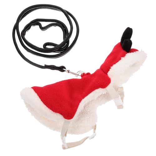 YARNOW hasenkostüme Bunny Costume Kaninchenbekleidung hasenzubehör kaninchenzubehör Liner Igel Zubehör Hundewindeln fliehen Welpe Haustierkleidung Hasengeschirr und Leine Baumwolle rot von YARNOW