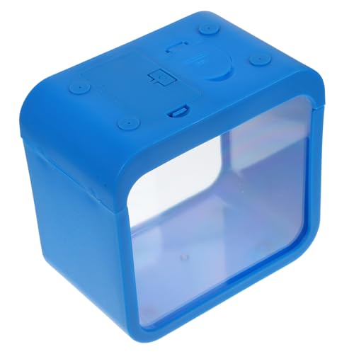 YARNOW kreatives Aquarium mini Aquarium mini-Aquarium fischteller fischpfannen kleines Aquarium mit Licht Gras-Aquarium klarer Fisch im Aquarium Miniatur-Desktop-Aquarium Plastik Blue von YARNOW