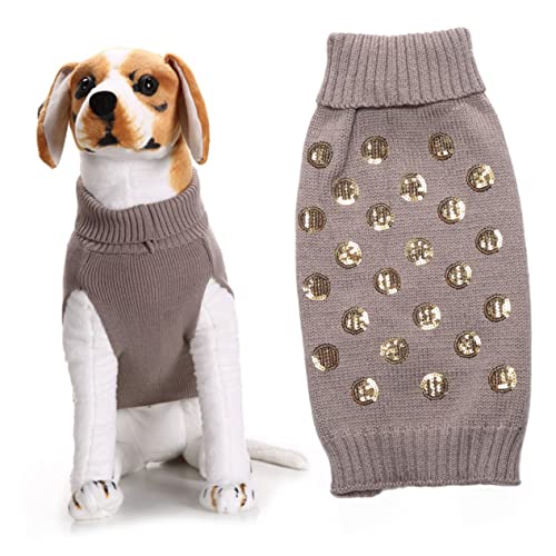 YARNOW Herbstkleidung für Haustiere hundepullover hundepulli Dog Sweater warmes Haustier Rollkragenpullover Weihnachtspullover Kleider warme Hundekleidung Welpenkleidung gestickt Wärmer von YARNOW