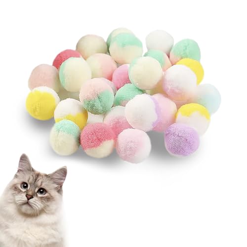 YASPOK Katzenspielzeugbälle, 50 Stück, hochwertige, weiche Pompom-Bälle für Kätzchen, 3,1 cm, lustiges, interaktives Katzen-Pompon-Spielzeug für gelangweilte Indoor-Katzen, Plüschbälle zum Basteln YASPOK Katzenspielzeugbälle, 50 Stück, hochwertige, weiche Pompom-Bälle für Kätzchen, 3,1 cm, lustiges, interaktives Katzen-Pompon-Spielzeug für gelangweilte Indoor-Katzen, Plüschbälle zum Basteln von YASPOK
