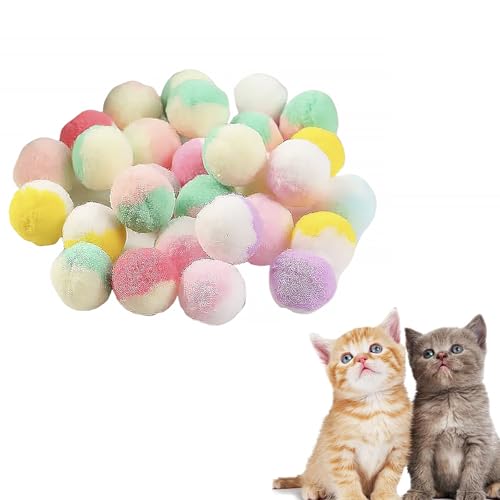 YASPOK Katzenspielzeugbälle, 50 Stück, hochwertige, weiche Pompom-Bälle für Kätzchen, 3,1 cm, lustiges, interaktives Katzen-Pompon-Spielzeug für gelangweilte Indoor-Katzen, Plüschbälle zum Basteln YASPOK Katzenspielzeugbälle, 50 Stück, hochwertige, weiche Pompom-Bälle für Kätzchen, 3,1 cm, lustiges, interaktives Katzen-Pompon-Spielzeug für gelangweilte Indoor-Katzen, Plüschbälle zum Basteln von YASPOK
