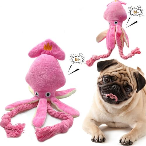 YASREKUYI 3 Stück Octopus Plüschtiere Quietschendes Plüsch-Hundespielzeug – kleine Rassen Welpen Kauspielzeug – Kauspielzeug für Hunde – kleine Hunde Plüschtiere (1 Stück) von YASREKUYI