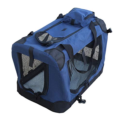 YATEK Hundetasche Faltbare Transportbox, Hundetransportbox mit seitlichen und oberen Taschen, mit hoher Sichtbarkeit, Komfort und Sicherheit für Ihr Haustier. (Größe S (49,5 x 34,5 x 35cm)) von YATEK