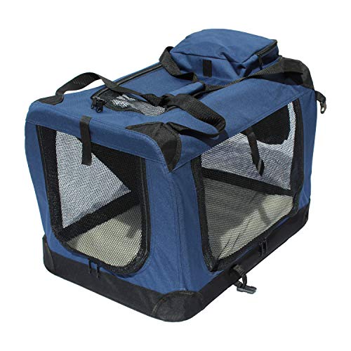 YATEK Hundetransportbox Faltbare Hundetasche mit seitlichen und oberen Taschen, mit hoher Sichtbarkeit, Komfort und Sicherheit für Ihr Haustier. (Größe L (70 x 52 x 52 cm)) von YATEK