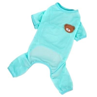 Haustierkleidung Bär Pyjamas Sommer Mesh Kleine Große Hund Kleidung Overall Haustier Onesie for Hunde XS-XXL(Blue,L) von YATINGZHANG