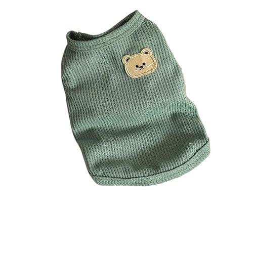Haustierkleidung Bär Weste Haustier Hund Kleidung Solide Hunde Dünne Kleine Mode Baumwolle Sommer(Green,XXL) von YATINGZHANG