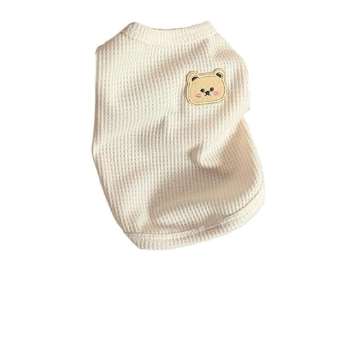 Haustierkleidung Bär Weste Haustier Hund Kleidung Solide Hunde Dünne Kleine Mode Baumwolle Sommer(White,XXL) von YATINGZHANG