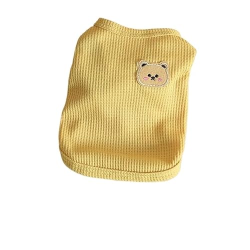 Haustierkleidung Bär Weste Haustier Hund Kleidung Solide Hunde Dünne Kleine Mode Baumwolle Sommer(Yollow,S) von YATINGZHANG