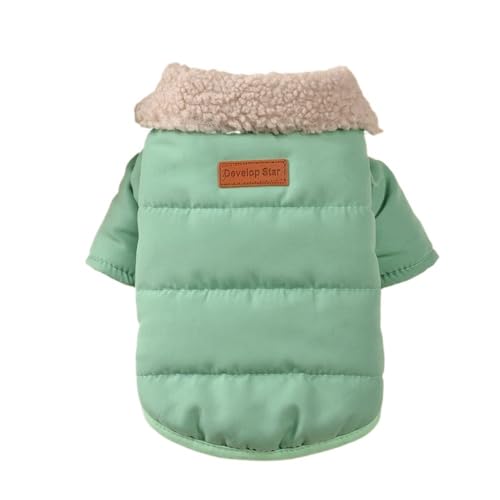 Haustierkleidung Dicke warme Haustier-Hundekleidung, Pelzkragen, Winter-Hundemantel, Jacke, Kleidung for kleine, mittelgroße Hunde(Green,M) von YATINGZHANG