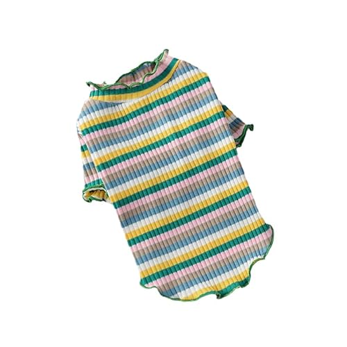 Haustierkleidung Frühlings-Hundeweste-Shirt, niedliche Haustier-Hundekleidung for kleine Hunde, Hemden, Kleidung(Green,L) von YATINGZHANG