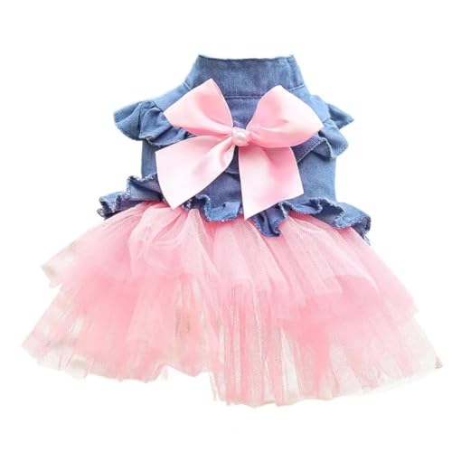 Haustierkleidung Gemütliches Haustierkleid, süßer Hunderock, modische, ärmellose Hundekleidung for Welpen(Pink,S) von YATINGZHANG