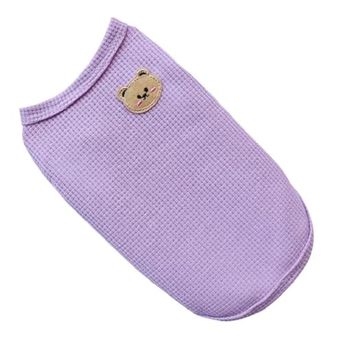 Haustierkleidung Haustier Hund Kleidung Frühling Sommer T-Shirt Atmungsaktive Weste Welpen Kätzchen Liefert(Purple,XL) von YATINGZHANG