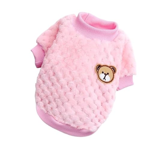 Haustierkleidung Haustier Hund Kleidung Winter Warme Hoodies Weiche Welpen Pullover Niedlichen Bären Druck Katze Sweatshirt Mode(Pink,XL) von YATINGZHANG