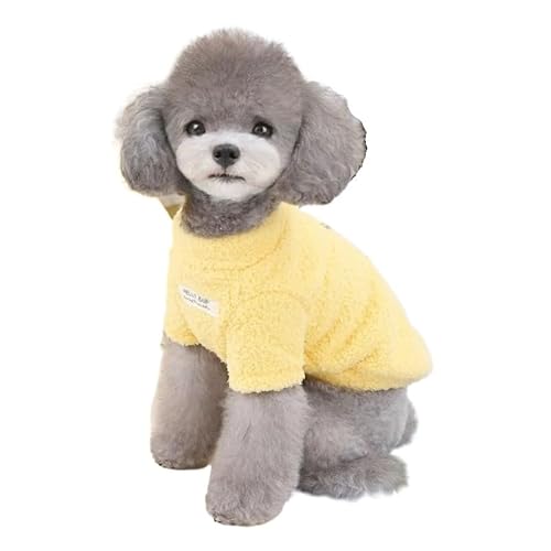 Haustierkleidung Haustier Hund Kleidung for Kleine Hunde Winter Warme Hoodies Mode Welpen Sweatshirt Weiche Katze Pullover Mantel(Yellow,M) von YATINGZHANG