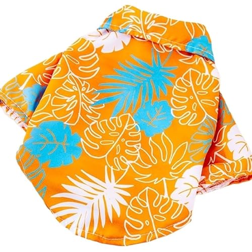 Haustierkleidung Haustier Hund Shirt Sommer Kleidung Coole Dünne Katze Mode Welpen Weste Atmungsaktive(Orange,L) von YATINGZHANG