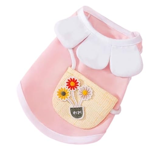 Haustierkleidung Haustier-Hundekleidung im Frühling und Sommer, dünne, atmungsaktive Weste, Katzen- Hundekostüm-Kleidung(Pink,M) von YATINGZHANG