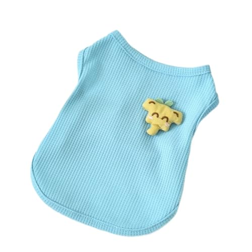 Haustierkleidung Haustier Sommer kühl und atmungsaktiv kleine Tank Top Katze Hund Kleidung einfache süße(Blue,XL) von YATINGZHANG