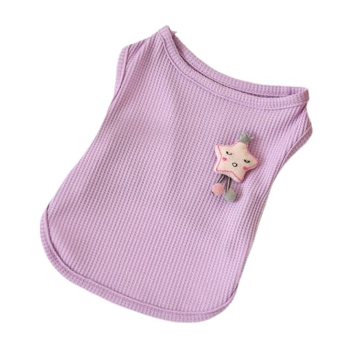 Haustierkleidung Haustier Sommer kühl und atmungsaktiv kleine Tank Top Katze Hund Kleidung einfache süße(Purple,XL) von YATINGZHANG