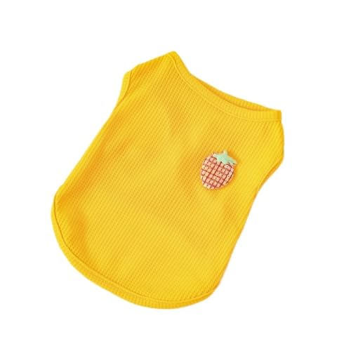 Haustierkleidung Haustier Sommer kühl und atmungsaktiv kleine Tank Top Katze Hund Kleidung einfache süße(Yellow,M) von YATINGZHANG