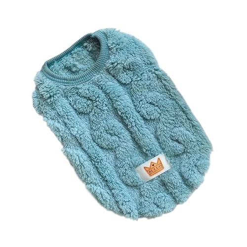 Haustierkleidung Herbst Winter Hund Kleidung Haustier Warme Weste Weiche Solide Kleine Mantel Katze Kostüm(Blue,S) von YATINGZHANG
