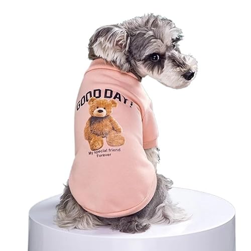 Haustierkleidung Herbst und Winter warme süße Bär dünne Hund Katze Haustier Kleidung Basis Shirt Welpen for kleine Hunde(Pink,XXL) von YATINGZHANG