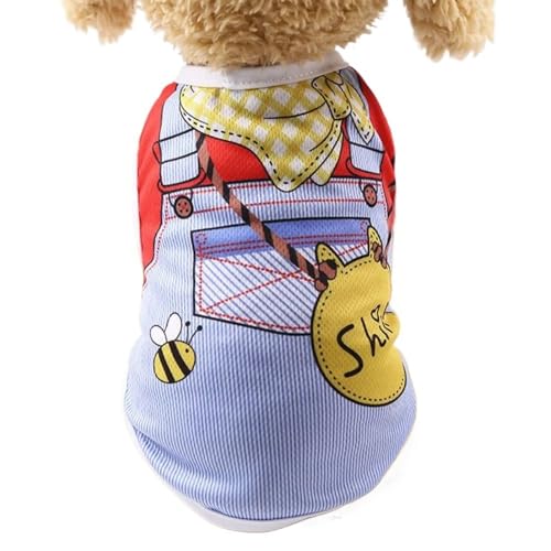 Haustierkleidung Hunde-Shirts, Sommer, atmungsaktiv, Welpenkleidung, niedliche ärmellose Haustier-T-Shirts, Hundekleidung for Haustierkleidung(E,XS) von YATINGZHANG
