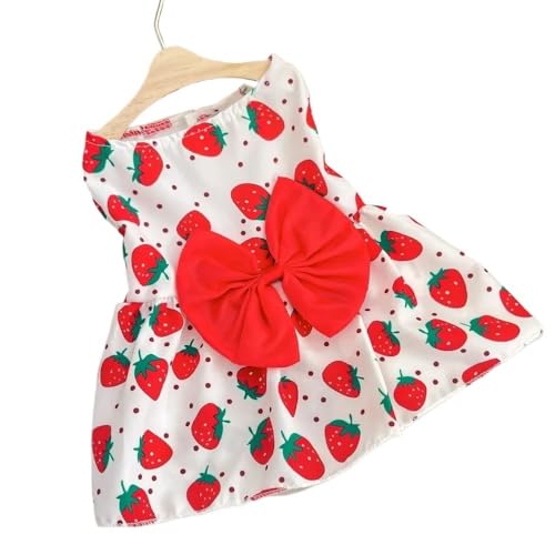 Haustierkleidung Hundekleider for Hündinnen, Haustier-Hundewelpen, Blumen-Prinzessin-Rock, Sommer-Kleidung for kleine Hunde, Haustier-Hochzeitsparty-Kostüm for(Red,S) von YATINGZHANG