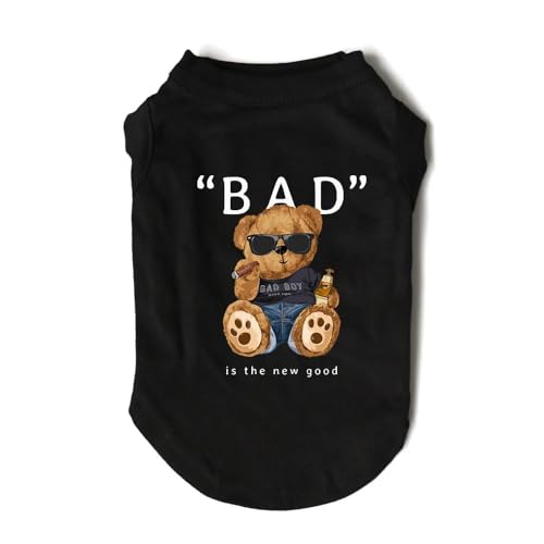 Haustierkleidung Hundekleidung, modisches Singlet, Sommer, kleine und mittelgroße Welpenkleidung, Haustier-T-Shirt, Tops, Weste(Noir,XXXL) von YATINGZHANG