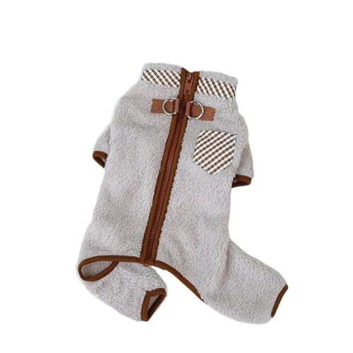 Haustierkleidung Hundekleidung Winter warme Haustierkleidung mit Doppel-D-Ringen-Kostüm(Gray,XS) von YATINGZHANG