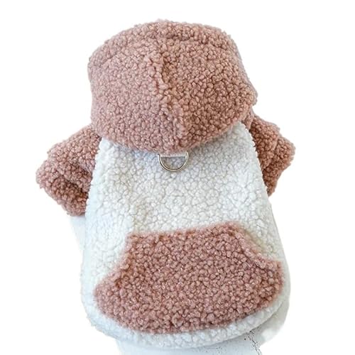 Haustierkleidung Hundekleidung Winterpullover Hoodies mit Schnalle Haustierkleidung for kleine Hunde Warmer Mantel(Pink,XS-Suit 0.7-1.5kg) von YATINGZHANG