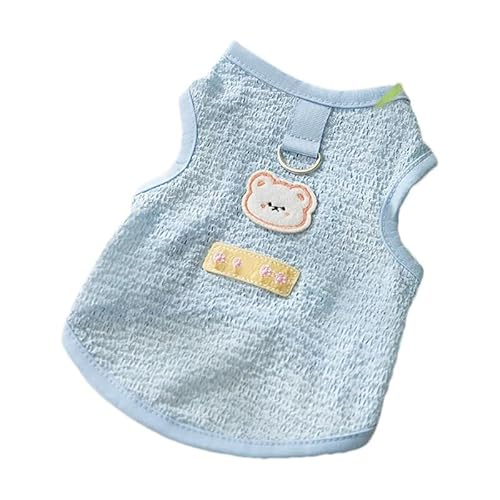 Haustierkleidung Hundekleidung mit D-Ring, dünne Hundeweste for kleine und mittelgroße Hunde, atmungsaktive Welpenkleidung, Heimtierbedarf(Blue,XXL) von YATINGZHANG